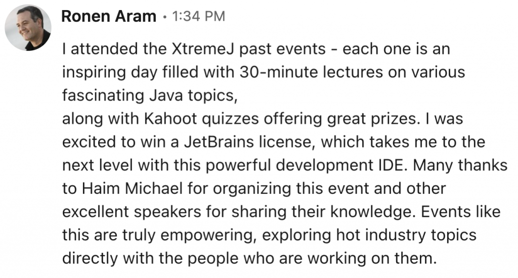 feedback from ronen for xtremej